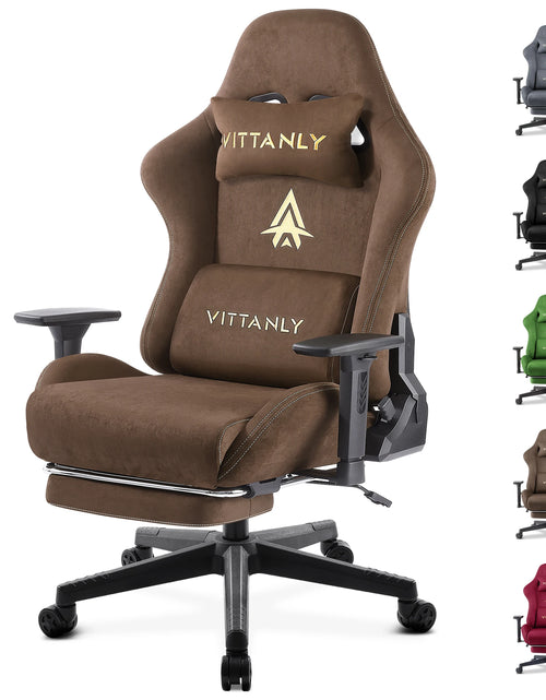 Load image into Gallery viewer, Gaming Chair Luxurious Breathable Office Chair Faux Suede Game Chair Ergonomic Gamer Chair With Footrest Headrest Lumbar Cushio

