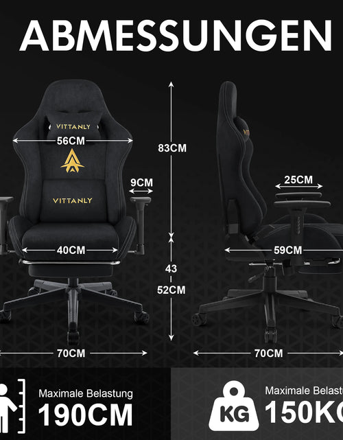 Load image into Gallery viewer, Gaming Chair Luxurious Breathable Office Chair Faux Suede Game Chair Ergonomic Gamer Chair With Footrest Headrest Lumbar Cushio
