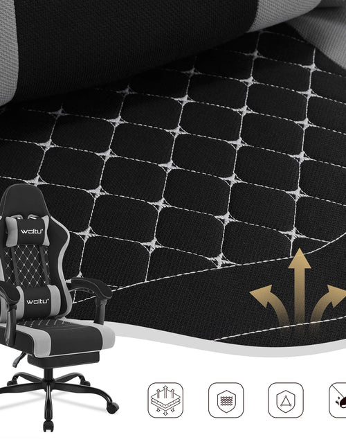Load image into Gallery viewer, WOLTU Massage Gaming Chair Ergonomic Swivel Computer Gamer Office Chair with Pillow Footrest Adjustable Headrest Lumbar Support
