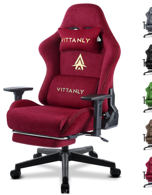 Load image into Gallery viewer, Gaming Chair Luxurious Breathable Office Chair Faux Suede Game Chair Ergonomic Gamer Chair With Footrest Headrest Lumbar Cushio
