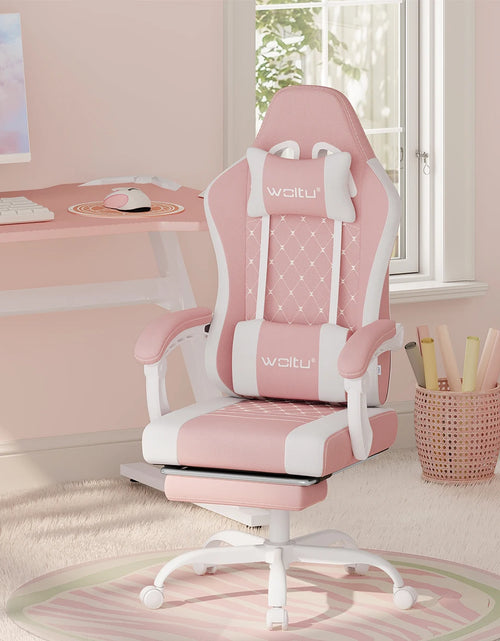 Load image into Gallery viewer, WOLTU Massage Gaming Chair Ergonomic Swivel Computer Gamer Office Chair with Pillow Footrest Adjustable Headrest Lumbar Support
