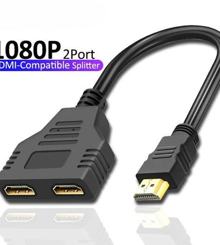 1080P HD HDMI Splitter 1 in 2 out Male to Female Adapter for Laptop TV Box Monitor HDTV Dual Port Cable Device