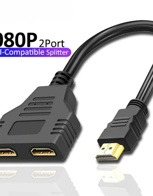 Load image into Gallery viewer, 1080P HD HDMI Splitter 1 in 2 out Male to Female Adapter for Laptop TV Box Monitor HDTV Dual Port Cable Device
