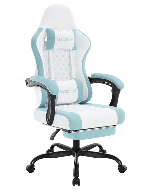 Load image into Gallery viewer, WOLTU Massage Gaming Chair Ergonomic Swivel Computer Gamer Office Chair with Pillow Footrest Adjustable Headrest Lumbar Support

