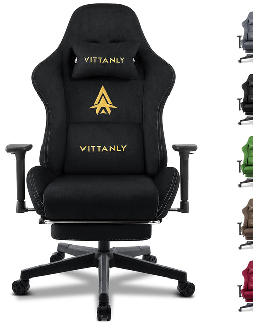 Load image into Gallery viewer, Gaming Chair Luxurious Breathable Office Chair Faux Suede Game Chair Ergonomic Gamer Chair With Footrest Headrest Lumbar Cushio
