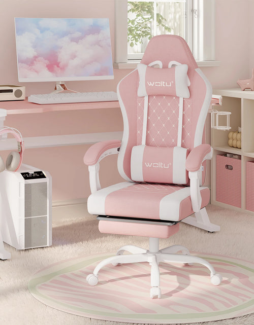 Load image into Gallery viewer, WOLTU Massage Gaming Chair Ergonomic Swivel Computer Gamer Office Chair with Pillow Footrest Adjustable Headrest Lumbar Support
