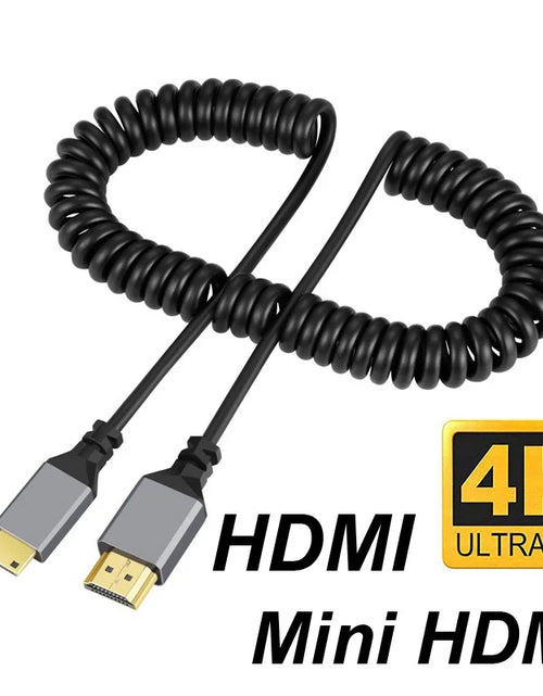 Load image into Gallery viewer, 4K@60HZ 0.5-2.4M Compatible HDMI TO HDMI/MINI HDMI/ Micro HDMI/Coiled Extension Flexible Spiral   Cable Male to Male Plug Cable
