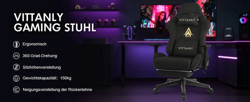 Load image into Gallery viewer, Gaming Chair Luxurious Breathable Office Chair Faux Suede Game Chair Ergonomic Gamer Chair With Footrest Headrest Lumbar Cushio
