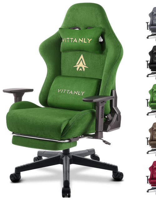 Load image into Gallery viewer, Gaming Chair Luxurious Breathable Office Chair Faux Suede Game Chair Ergonomic Gamer Chair With Footrest Headrest Lumbar Cushio
