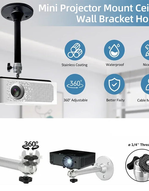 Load image into Gallery viewer, 360 Rotatable Aluminum Ceiling Wall Mount Bracket For HY300 HY320 Portable Projector Beamer Holder Adjustable Angle
