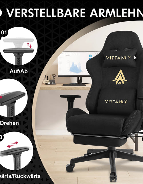 Load image into Gallery viewer, Gaming Chair Luxurious Breathable Office Chair Faux Suede Game Chair Ergonomic Gamer Chair With Footrest Headrest Lumbar Cushio
