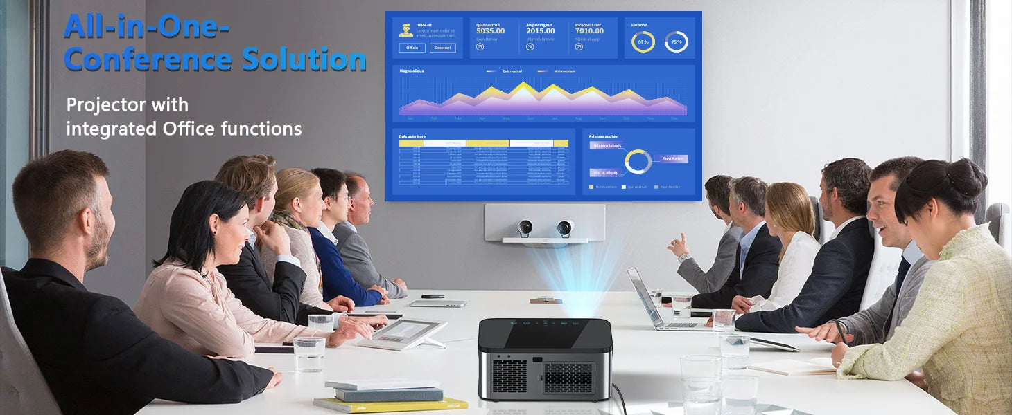 800 Bright Lumens Android Projector HD WiFi6 Bluetooth 5.1