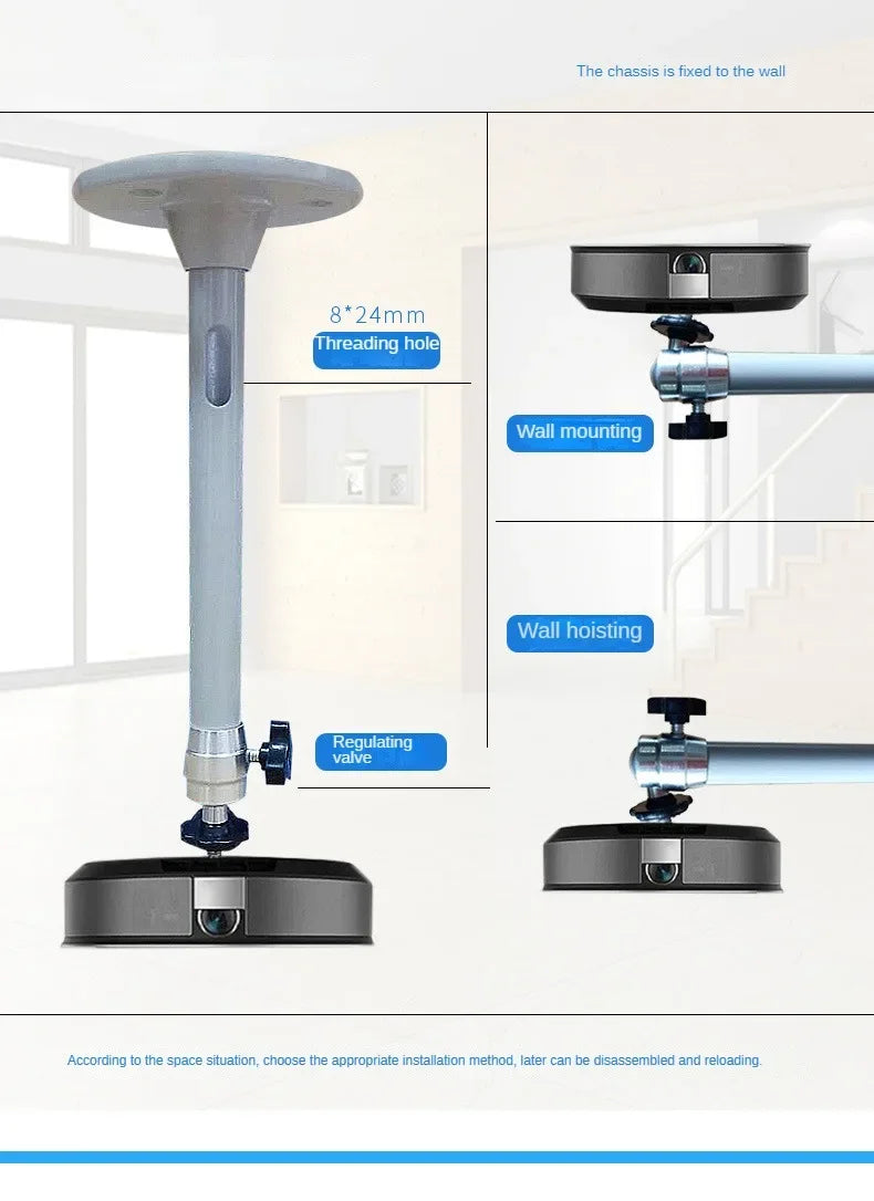 360 Rotatable Aluminum Ceiling Wall Mount Bracket For HY300 HY320 Portable Projector Beamer Holder Adjustable Angle