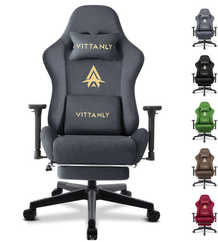 Gaming Chair Luxurious Breathable Office Chair Faux Suede Game Chair Ergonomic Gamer Chair With Footrest Headrest Lumbar Cushio