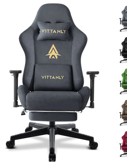 Load image into Gallery viewer, Gaming Chair Luxurious Breathable Office Chair Faux Suede Game Chair Ergonomic Gamer Chair With Footrest Headrest Lumbar Cushio
