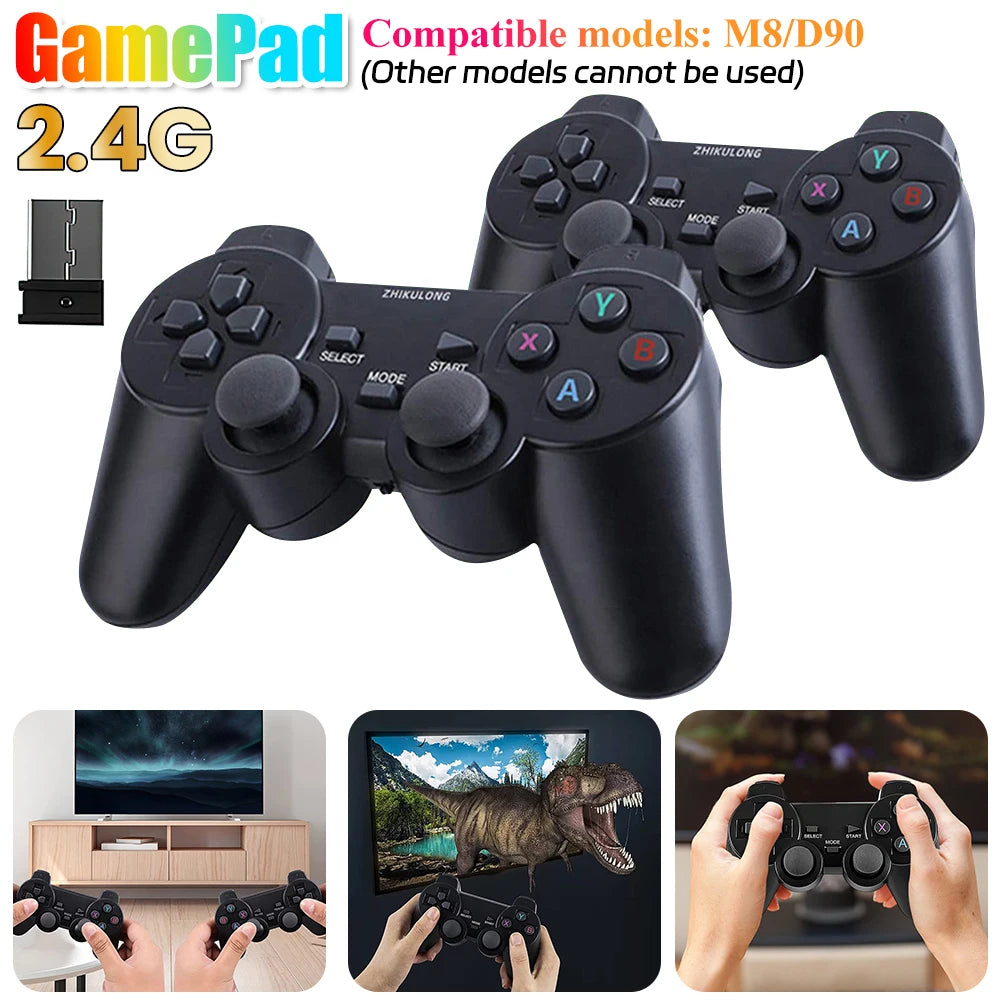 2 Pcs 2.4Ghz Wireless Gamepad PC Game Controller For Game Stick M8 / D90 Game Box Video Game Console Joystick Battery Operated