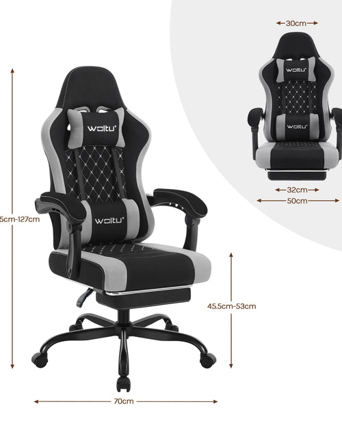 Load image into Gallery viewer, WOLTU Massage Gaming Chair Ergonomic Swivel Computer Gamer Office Chair with Pillow Footrest Adjustable Headrest Lumbar Support
