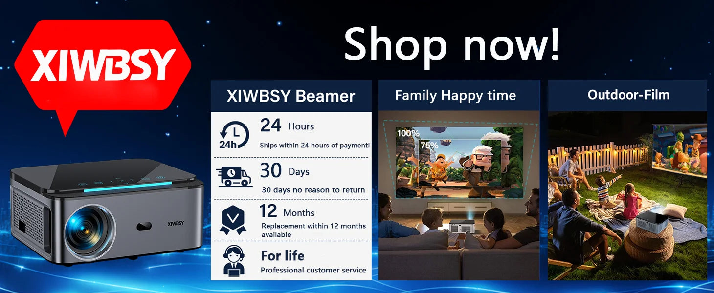 800 Bright Lumens Android Projector HD WiFi6 Bluetooth 5.1