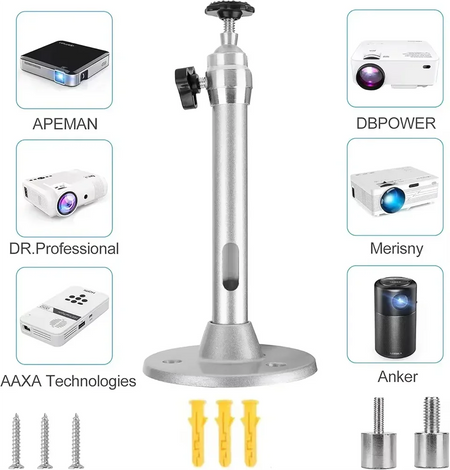 Aluminum 360° Rotatable Ceiling Wall Mount Bracket for HY300 HY320 Portable Projector Beamer Holder