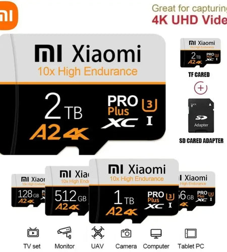 Xiaomi High Speed Memory Card 1TB 2TB Micro TF SD Card 128GB 256GB TF Card For Camera Surveillance Devices For Sony For Lenovo