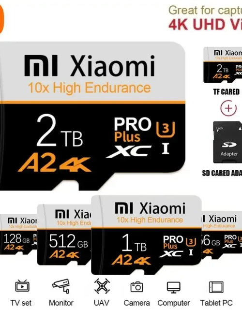 Load image into Gallery viewer, Xiaomi High Speed Memory Card 1TB 2TB Micro TF SD Card 128GB 256GB TF Card For Camera Surveillance Devices For Sony For Lenovo
