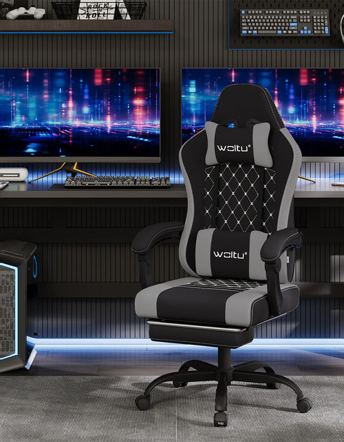 Load image into Gallery viewer, WOLTU Massage Gaming Chair Ergonomic Swivel Computer Gamer Office Chair with Pillow Footrest Adjustable Headrest Lumbar Support
