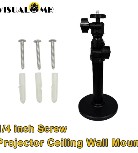 Miniature Projector Practical Ceiling Mount Wall Bracket 360 Degree Adjustable 1/4inch Mounting Screw for Projector Holder Stand