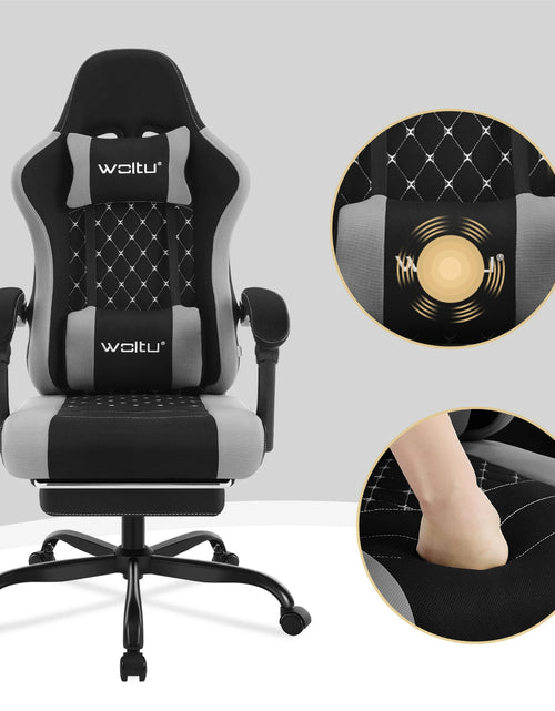 Load image into Gallery viewer, WOLTU Massage Gaming Chair Ergonomic Swivel Computer Gamer Office Chair with Pillow Footrest Adjustable Headrest Lumbar Support
