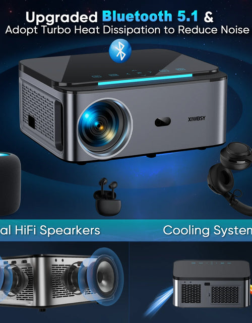 Load image into Gallery viewer, 800 Bright Lumens Android Projector HD WiFi6 Bluetooth 5.1
