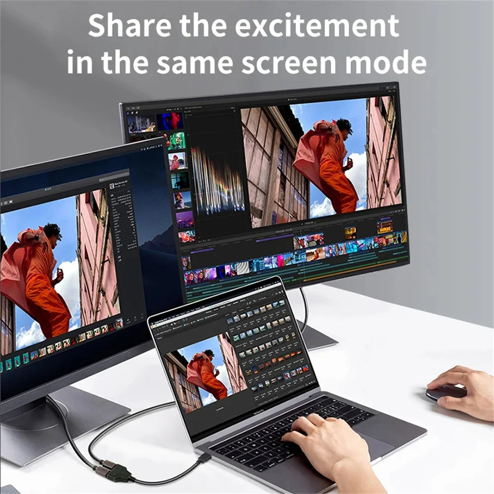 1080P HD HDMI Splitter 1 in 2 out Male to Female Adapter for Laptop TV Box Monitor HDTV Dual Port Cable Device