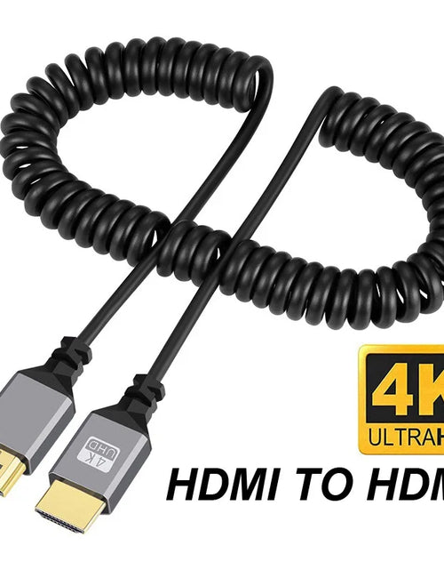 Load image into Gallery viewer, 4K@60HZ 0.5-2.4M Compatible HDMI TO HDMI/MINI HDMI/ Micro HDMI/Coiled Extension Flexible Spiral   Cable Male to Male Plug Cable
