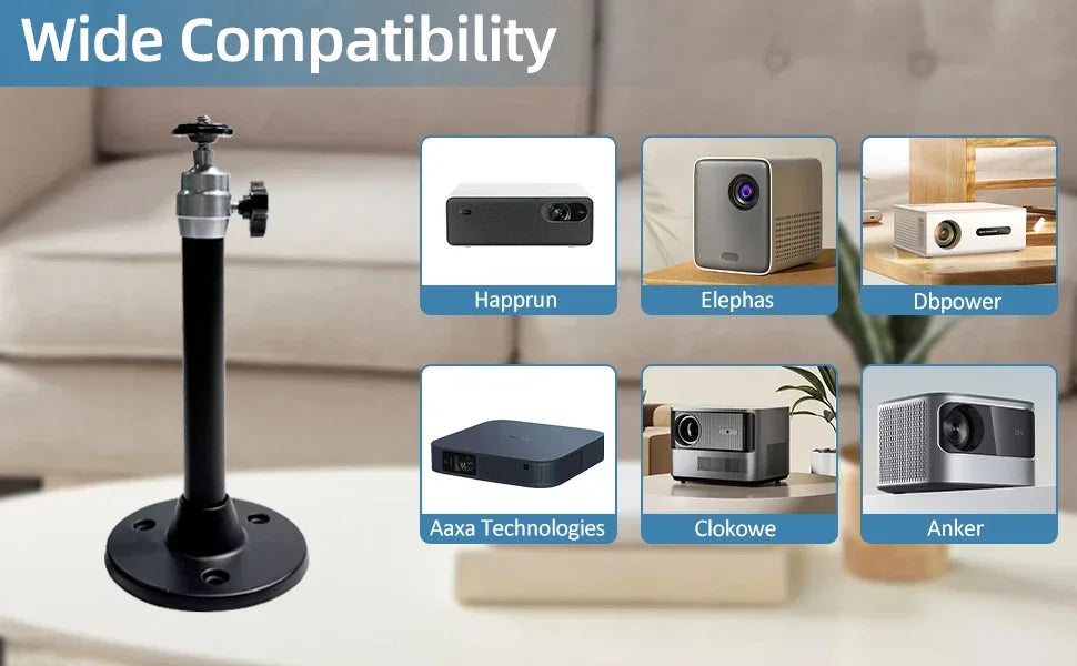 360 Rotatable Aluminum Ceiling Wall Mount Bracket For HY300 HY320 Portable Projector Beamer Holder Adjustable Angle