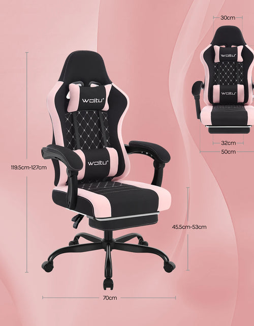 Load image into Gallery viewer, WOLTU Massage Gaming Chair Ergonomic Swivel Computer Gamer Office Chair with Pillow Footrest Adjustable Headrest Lumbar Support
