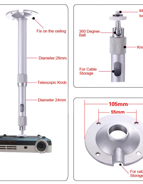 Load image into Gallery viewer, Salange Mini Projector Wall Mount Stand Ceiling Bracket Holder for HY300 YG300 J15 HY320 Mini Projector DV Security Web Camera

