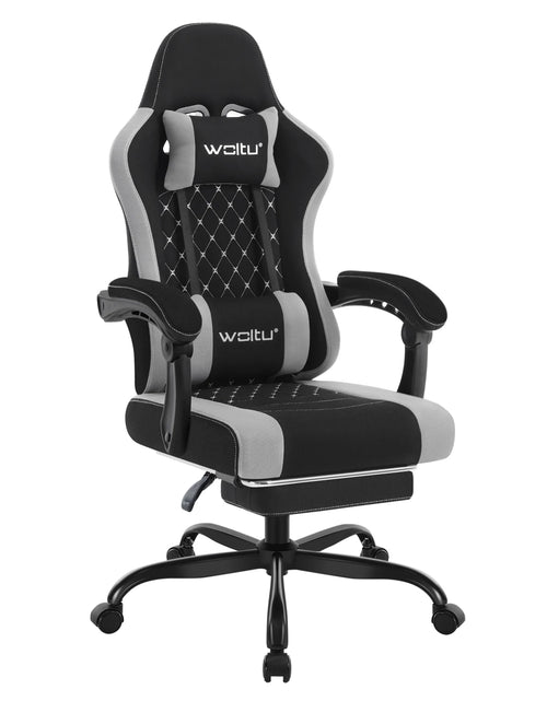 Load image into Gallery viewer, WOLTU Massage Gaming Chair Ergonomic Swivel Computer Gamer Office Chair with Pillow Footrest Adjustable Headrest Lumbar Support
