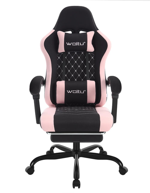 Load image into Gallery viewer, WOLTU Massage Gaming Chair Ergonomic Swivel Computer Gamer Office Chair with Pillow Footrest Adjustable Headrest Lumbar Support
