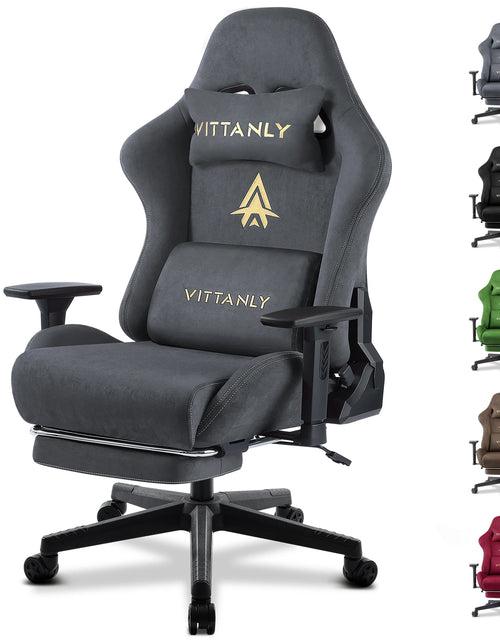 Load image into Gallery viewer, Gaming Chair Luxurious Breathable Office Chair Faux Suede Game Chair Ergonomic Gamer Chair With Footrest Headrest Lumbar Cushio
