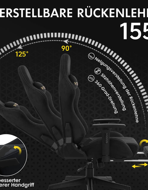 Load image into Gallery viewer, Gaming Chair Luxurious Breathable Office Chair Faux Suede Game Chair Ergonomic Gamer Chair With Footrest Headrest Lumbar Cushio
