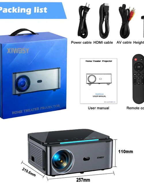 Load image into Gallery viewer, 800 Bright Lumens Android Projector HD WiFi6 Bluetooth 5.1
