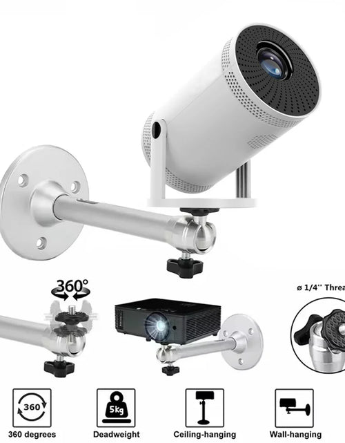 Load image into Gallery viewer, Aluminum 360° Rotatable Ceiling Wall Mount Bracket for HY300 HY320 Portable Projector Beamer Holder
