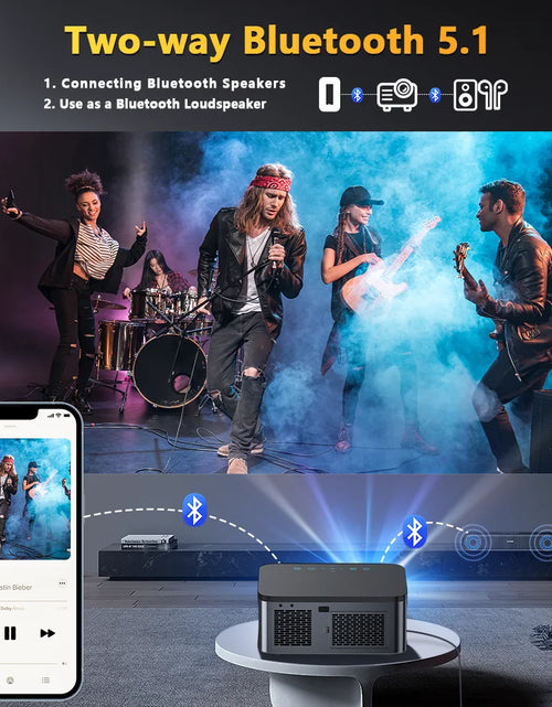 Load image into Gallery viewer, 800 Bright Lumens Android Projector HD WiFi6 Bluetooth 5.1
