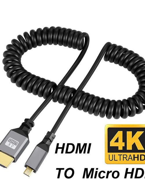 Load image into Gallery viewer, 4K@60HZ 0.5-2.4M Compatible HDMI TO HDMI/MINI HDMI/ Micro HDMI/Coiled Extension Flexible Spiral   Cable Male to Male Plug Cable
