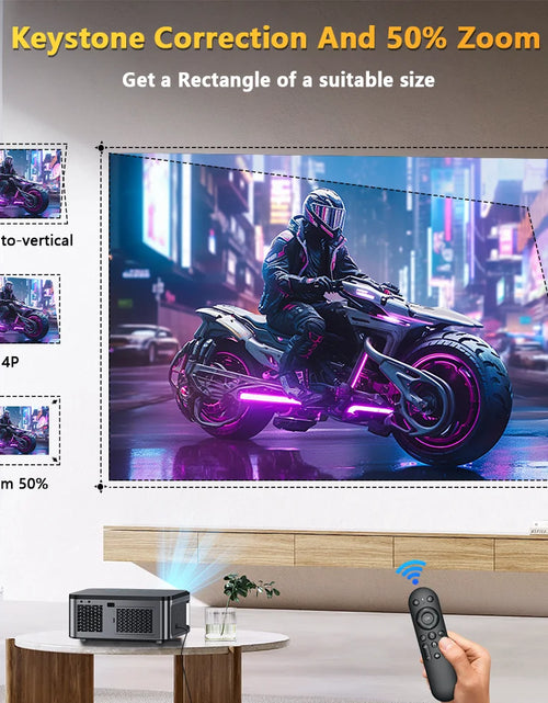 Load image into Gallery viewer, 800 Bright Lumens Android Projector HD WiFi6 Bluetooth 5.1
