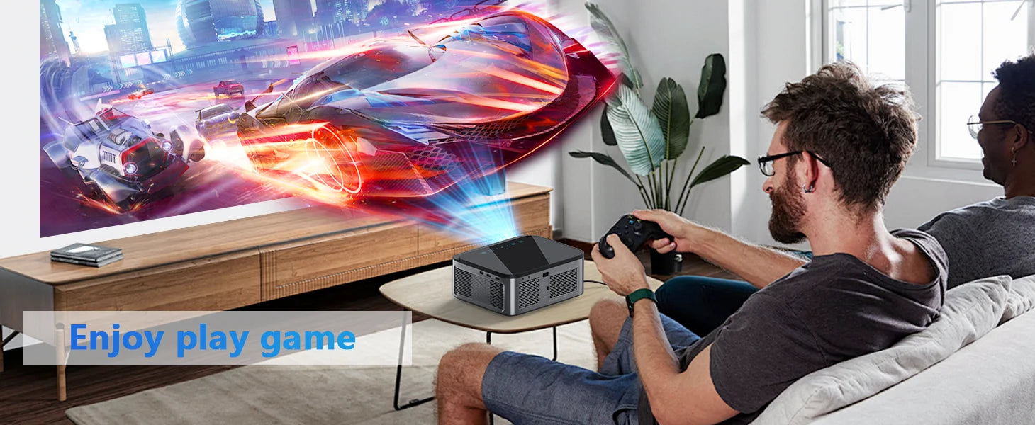 800 Bright Lumens Android Projector HD WiFi6 Bluetooth 5.1